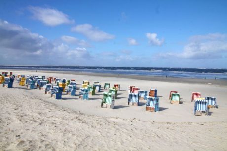 Strandkörbe an einem Strand